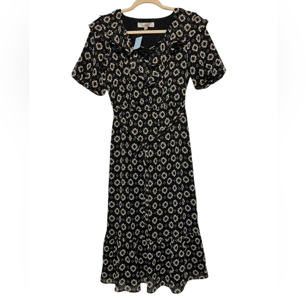 LOFT NWT Ling Modest Fit Flare Western Boho Coastal Cowgirl Dress Size XS Petite